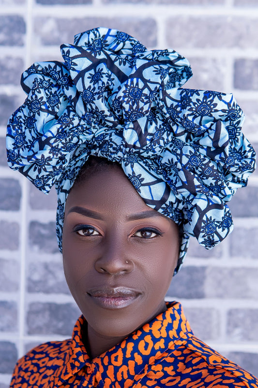 African print Headwrap Wax Papaya leaves By Atelier Djeeg'n 1
