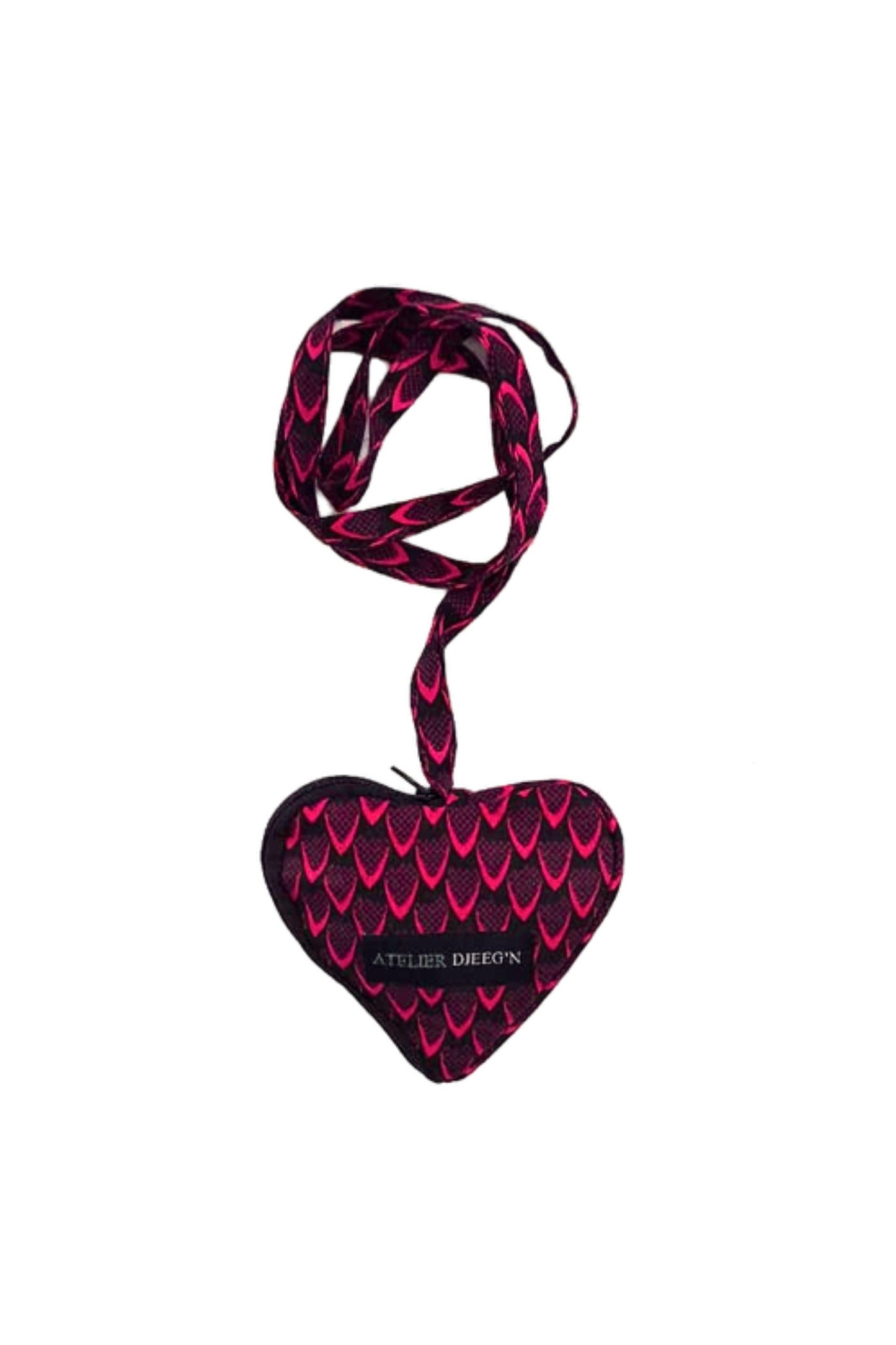 Little girls heart shape bag in Pink african print fabric by Atelier DJEEG'N